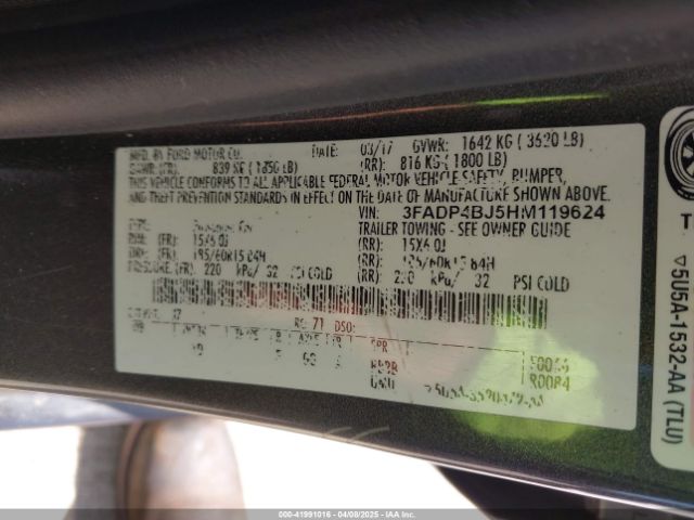 3FADP4BJ5HM119624 Ford FIESTA SE