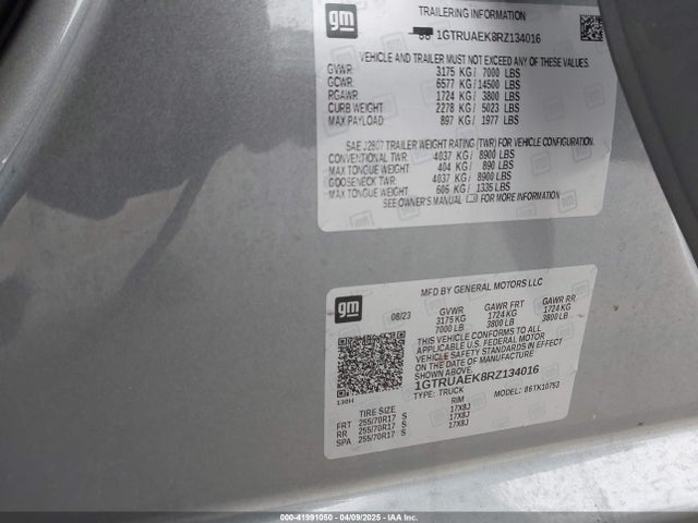 1GTRUAEK8RZ134016 GMC l3b