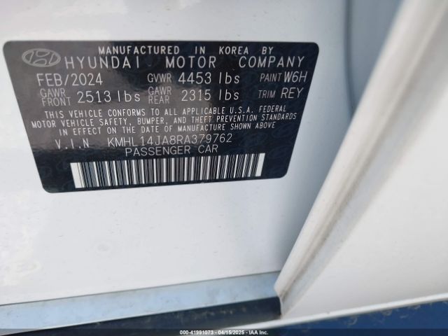 KMHL14JA8RA379762 Hyundai SONATA SEL