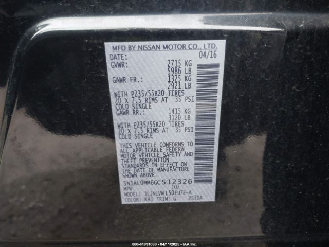 5N1AL0MM6GC512326 Infiniti QX60