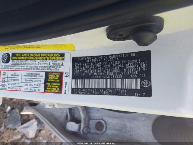 4T1B11HKXJU084559 Toyota CAMRY LE