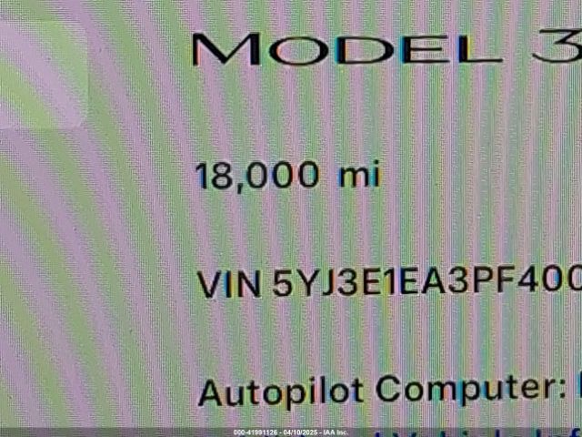 5YJ3E1EA3PF400765 Tesla Model 3 Rear-wheel Drive