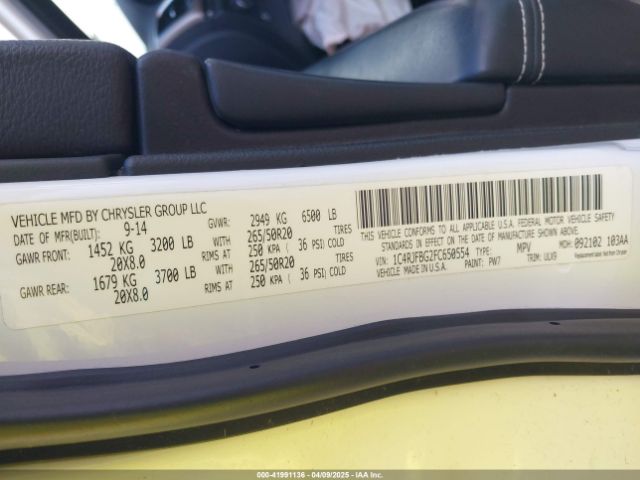 1C4RJFBG2FC650554 Jeep Grand Cherokee Limited