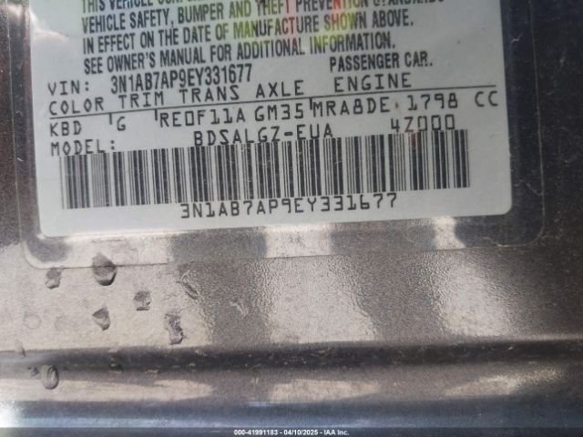3N1AB7AP9EY331677 Nissan SENTRA SL