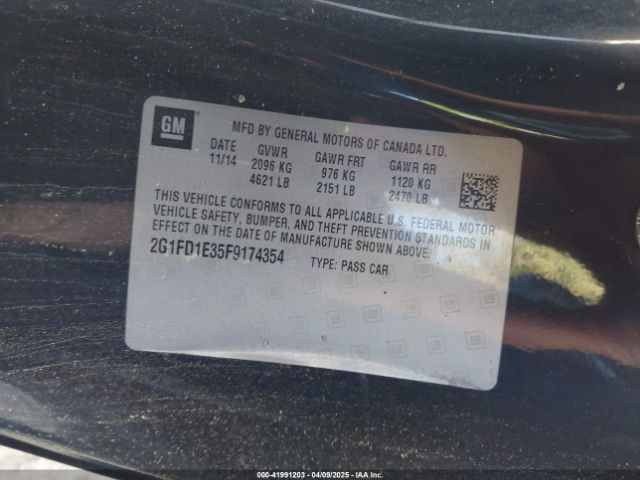 2G1FD1E35F9174354 Chevrolet Camaro 1lt