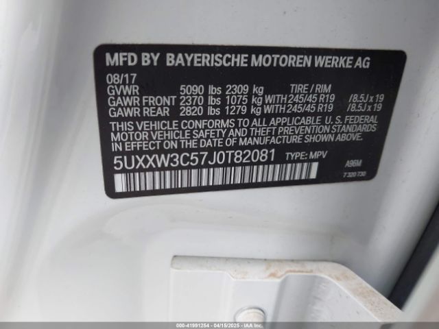 5UXXW3C57J0T82081 BMW X4 Xdrive28i