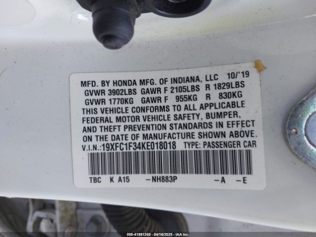 19XFC1F34KE018018 Honda CIVIC EX