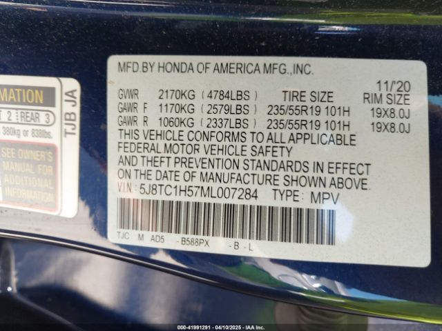 5J8TC1H57ML007284 Acura Rdx Technology Package
