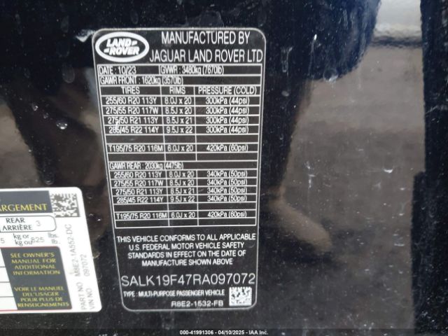 SALK19F47RA097072 Land Rover Range Rover P550e Autobiography