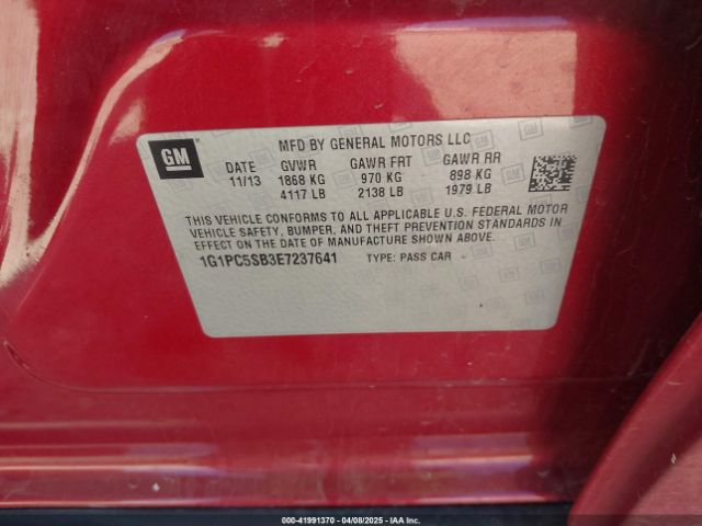 1G1PC5SB3E7237641 Chevrolet Cruze 1lt Auto
