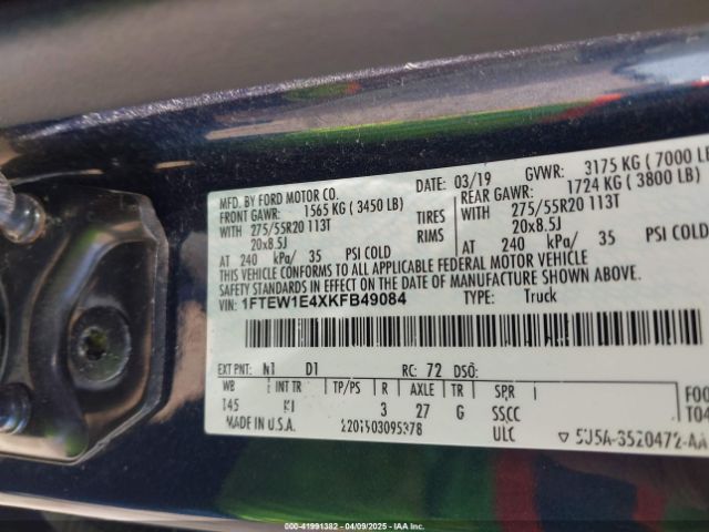 1FTEW1E4XKFB49084 Ford F-150 King Ranch