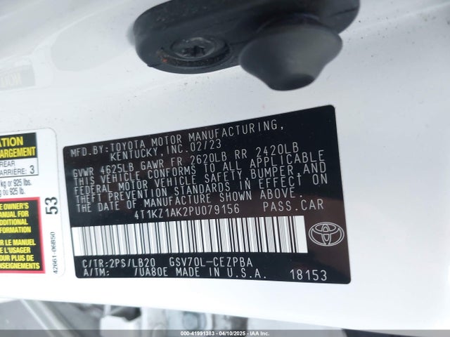 4T1KZ1AK2PU079156 Toyota Camry Xse V6