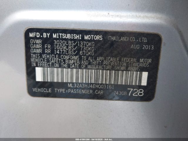ML32A3HJ4EH003161 Mitsubishi MIRAGE DE