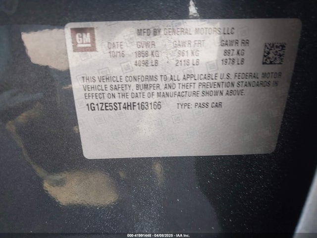 1G1ZE5ST4HF163166 Chevrolet MALIBU 1LT