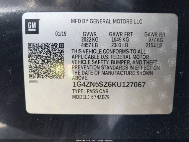 1G4ZN5SZ6KU127067 Buick Lacrosse Fwd Preferred
