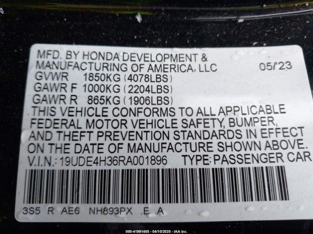 19UDE4H36RA001896 Acura Integra A-spec