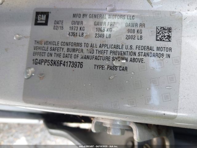 1G4PP5SK6F4173976 Buick Verano