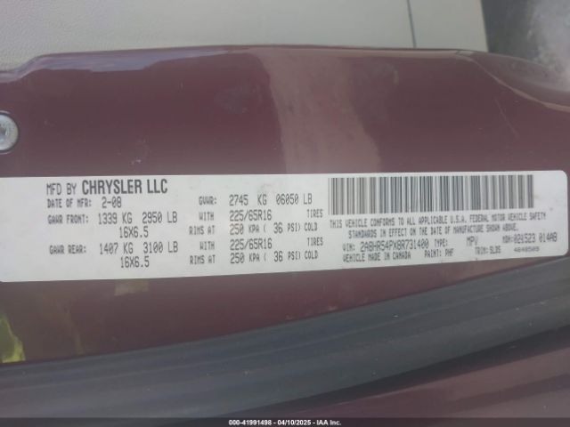 2008 CHRYSLER TOWN & COUNTRY 2A8HR54PX8R731400 Photo 8