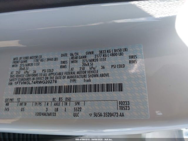 1FTVW3L74RWG20276 Ford F-150 Lightning Flash