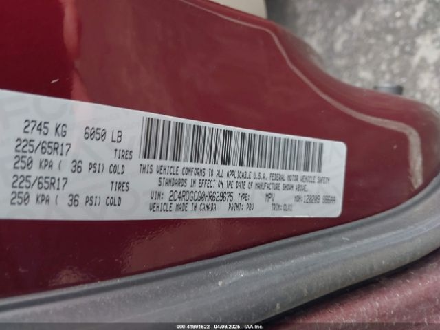 2C4RDGCG0HR629675 Dodge Grand Caravan Sxt