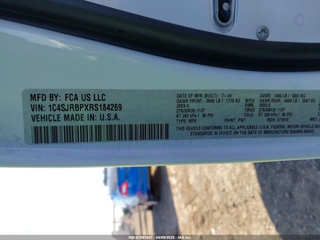 1C4SJRBPXRS184269 Jeep Wagoneer L Series Ii 4x2