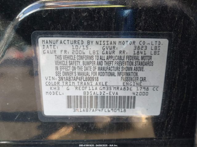3N1AB7AP4FL690918 Nissan SENTRA SV