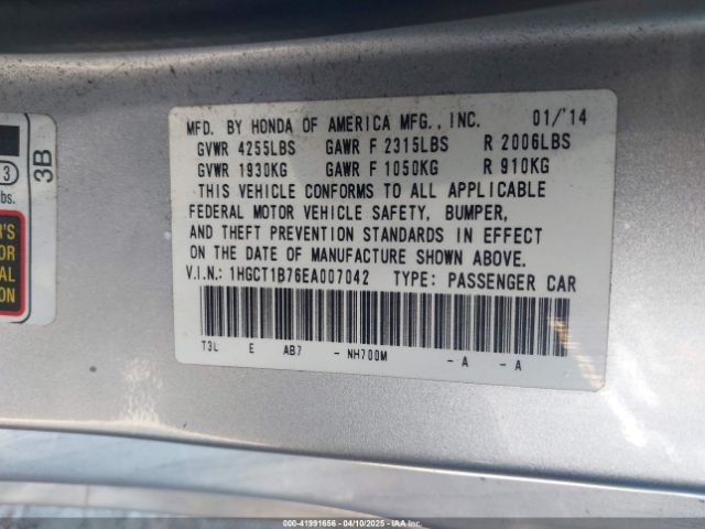 1HGCT1B76EA007042 Honda ACCORD EX