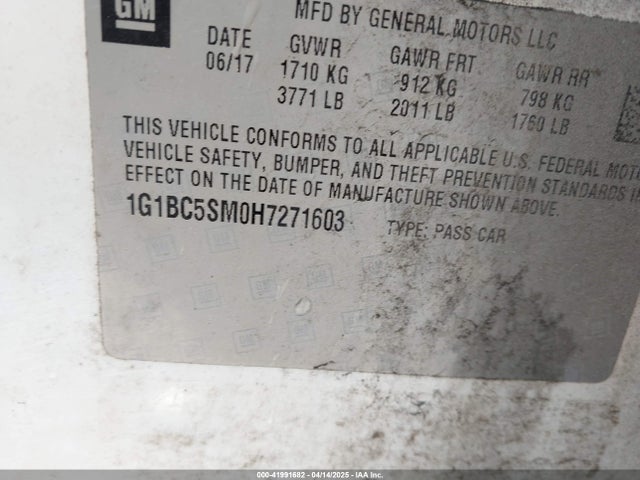 1G1BC5SM0H7271603 Chevrolet Cruze Ls Auto