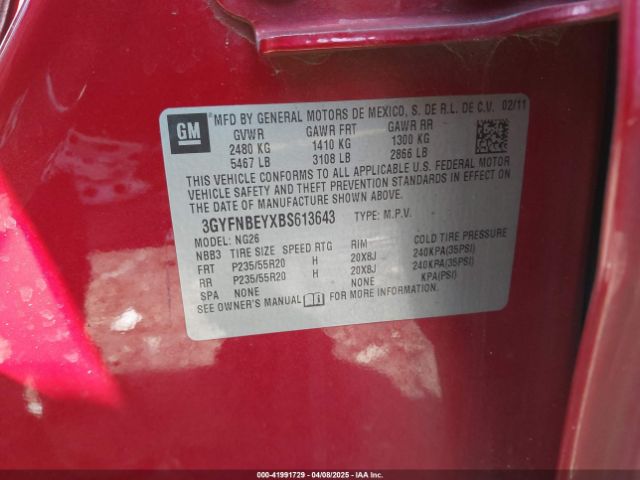 2011 CADILLAC SRX 3GYFNBEYXBS613643 Photo 8