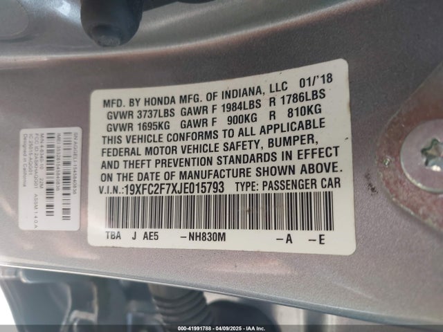 19XFC2F7XJE015793 Honda CIVIC EX