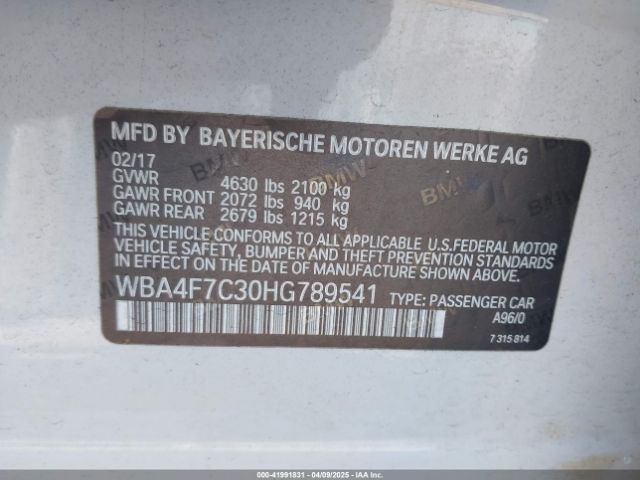 WBA4F7C30HG789541 BMW 430i Gran Coupe