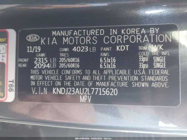 KNDJ23AU2L7715620 KIA SOUL LX