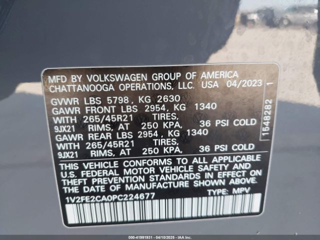 2023 VOLKSWAGEN ATLAS CROSS SPORT 1V2FE2CA0PC224677 Photo 8