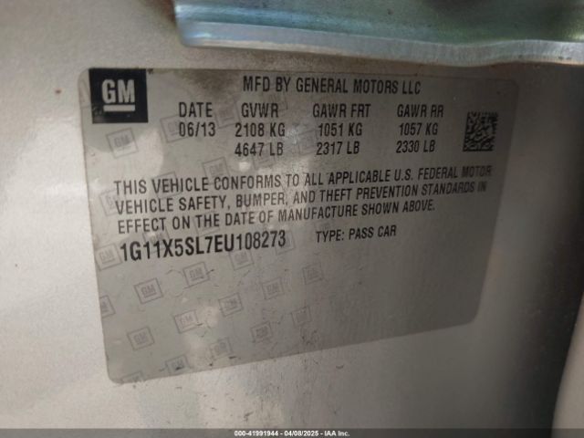 1G11X5SL7EU108273 Chevrolet Impala 1fl