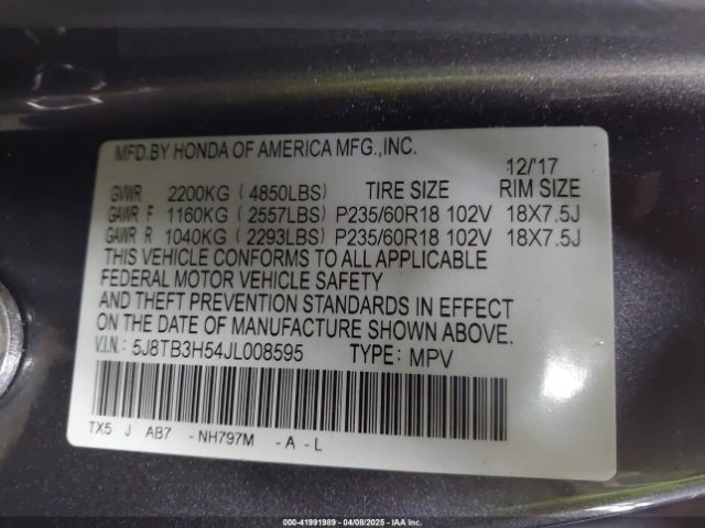 2018 ACURA RDX 5J8TB3H54JL008595 Photo 8