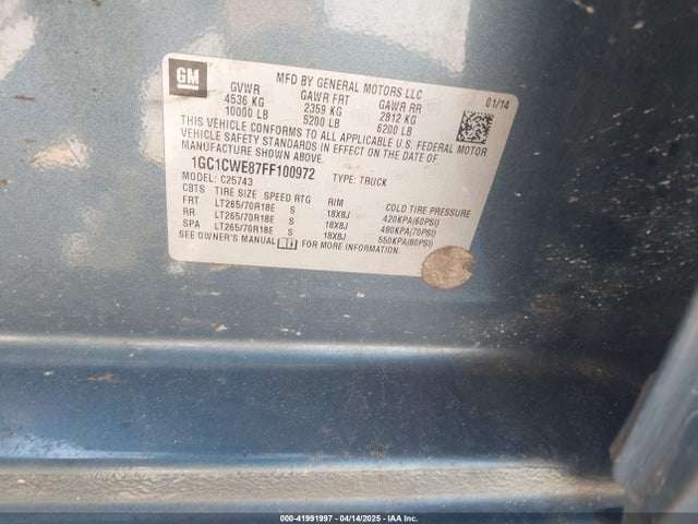 Chevrolet Silverado 2500hd Ltz 2015 1GC1CWE87FF100972 Image 9