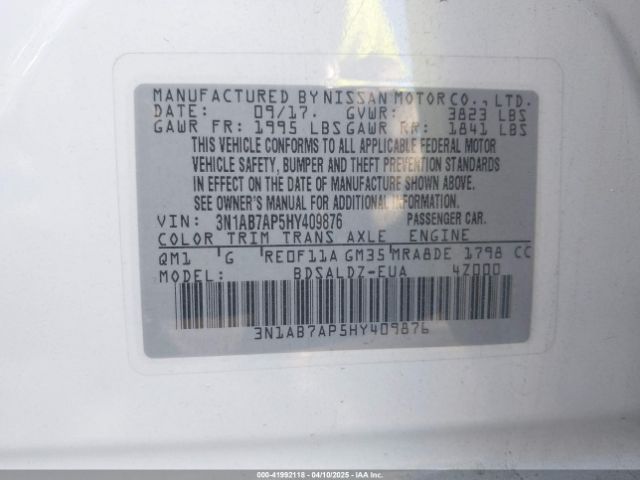 3N1AB7AP5HY409876 Nissan SENTRA SV