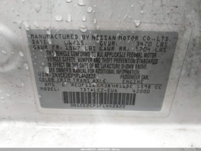 3N1CE2CP1FL442822 Nissan Versa Note S Plus
