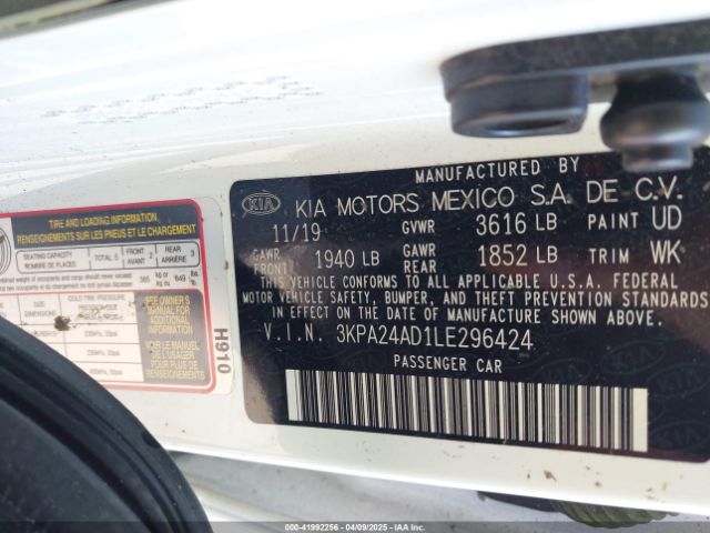 3KPA24AD1LE296424 KIA RIO LX