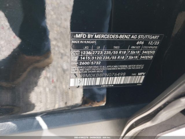 W1N9M0KB8PN076498 Mercedes-Benz Eqb 300 Suv 4matic
