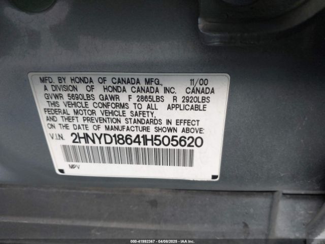 2001 ACURA MDX 2HNYD18641H505620 Photo 8