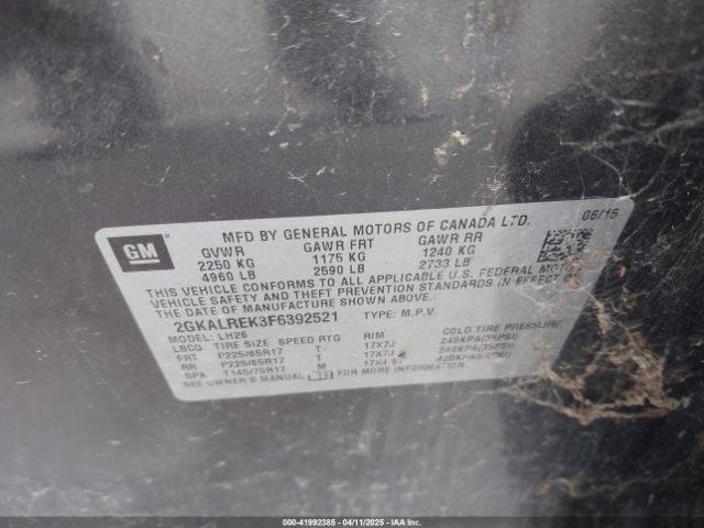 2GKALREK3F6392521 GMC Terrain Sle-2