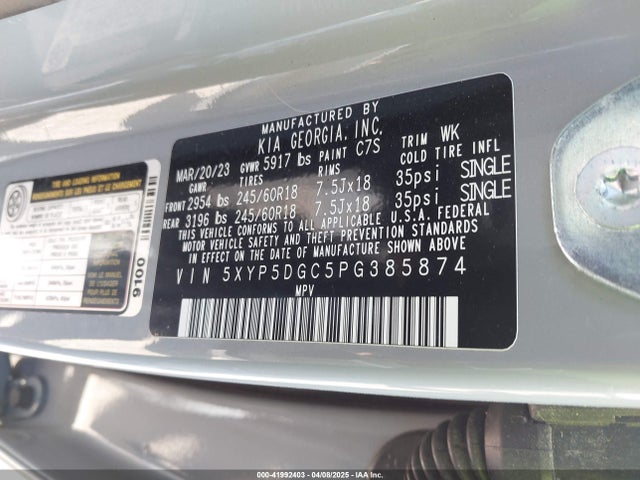 5XYP5DGC5PG385874 KIA Telluride Sx Prestige X-pro