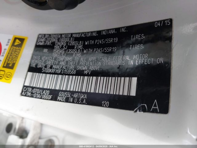 5TDDKRFH9FS159568 Toyota Highlander Limited V6