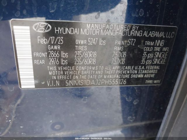 2023 HYUNDAI SANTA FE 5NMS1DAJ2PH555126 Photo 8