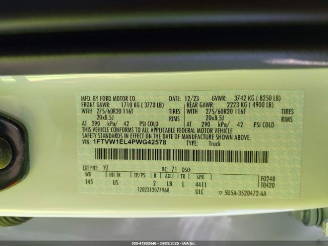 1FTVW1EL4PWG42578 Ford F-150 Lightning Xlt