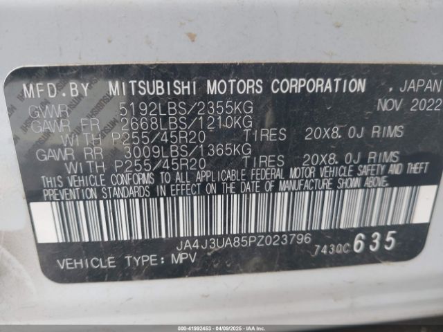 2023 MITSUBISHI OUTLANDER JA4J3UA85PZ023796 Photo 8