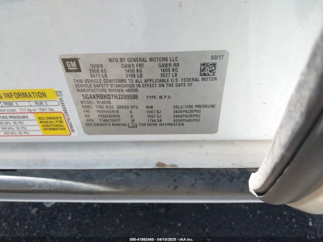 5GAKRBKD7HJ299598 Buick Enclave Leather