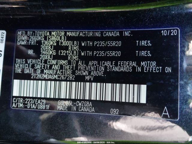 2021 LEXUS RX 350 2T2HZMDA6MC267282 Photo 8