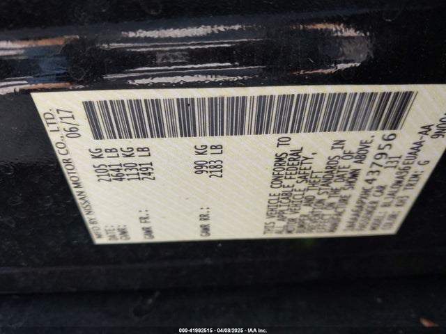 1N4AA6APXHC437956 Nissan Maxima 3.5 S